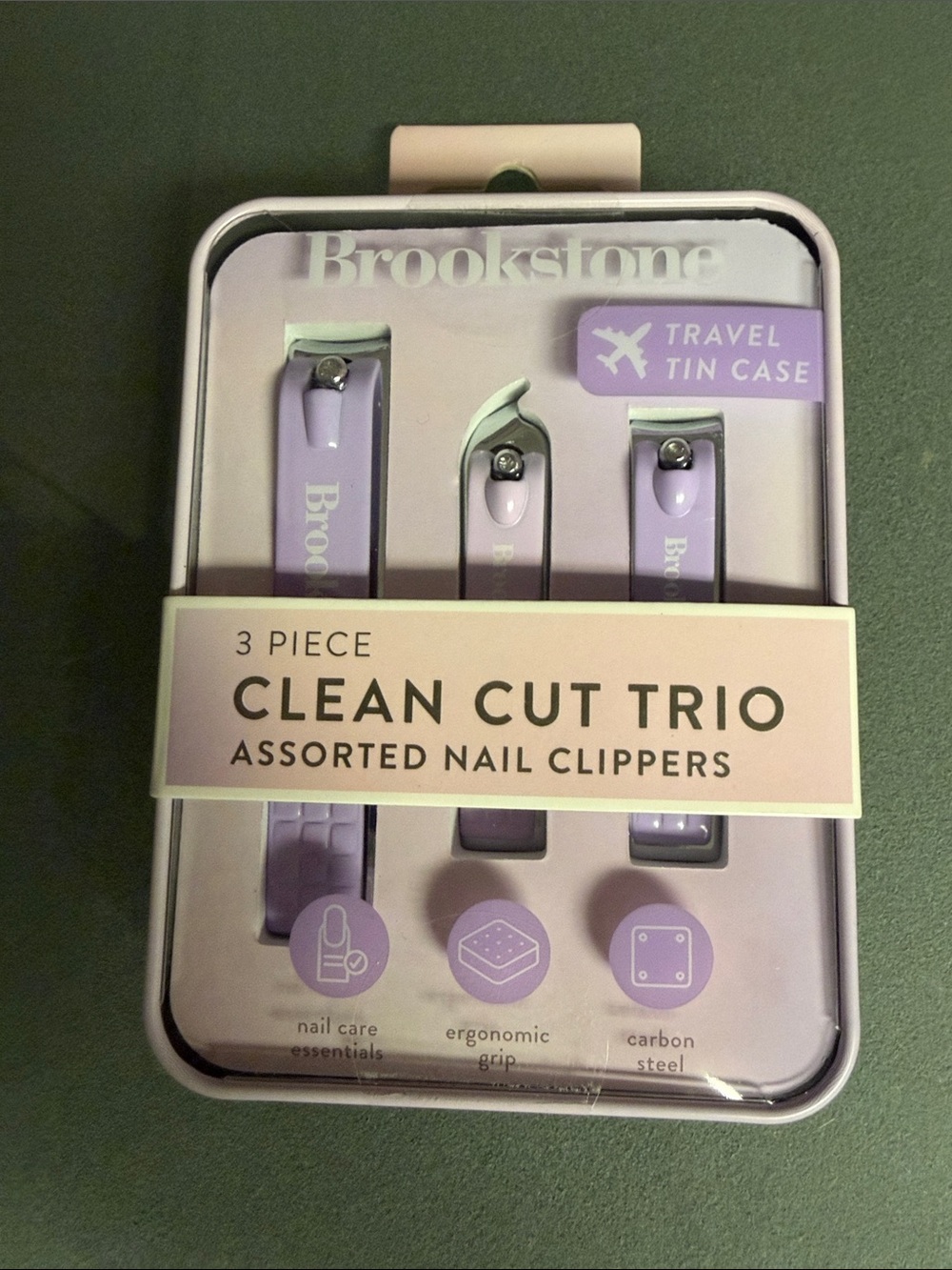 Brookstone 3-Piece Nail Clipper Set in Light Purple
